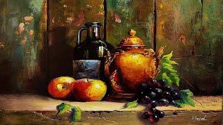 How I Paint Still Life Just By 4 Colors Oil Painting Still Life Step By Step 94 By Yasser Fayad