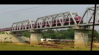 Ahmadpur-Katwa DEMU on beautiful Laghata Bridge over river Bakreswar