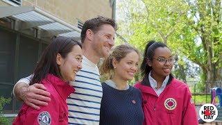 Erika Christensen and Sam Jaeger see the change Red Nose Day brings to a Seattle school