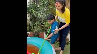 Koel mallick and her Son having the blast in Holi party | #koel #koyel #son #party #mommy #mom