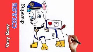 How To Draw Chase From Paw Patrol ||️ Paw Patrol colouring video