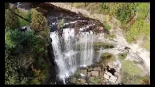 Aerial/Drone view of Webster falls, Conservation Area in Hamilton, Ontario, Canada