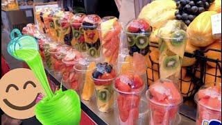 fresh fruit juice in Malaysia style amazing drink street food #streetfood