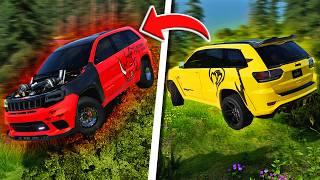 Every Time I Crash I Drive a New YouTuber’s Trackhawk in BeamNG Drive