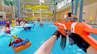 Nerf War | Water Park & SPA Battle 20 (Nerf First Person Shooter)