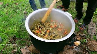 Cooking Local Pork  for Party in the village Festival