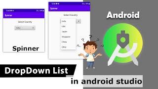 Spinner in android studio | Create dropdown list | DropDown Menu in android | #49