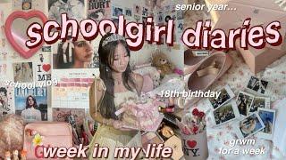 🩰 week in my life vlog ౨ৎ🪩 | 18th b-day, grwm, aesthetic outfits+ romanticizing school (senior yr)