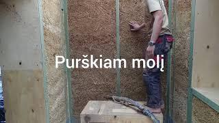 Moliuojame šiaudines sienas / molio ir šiaudų namas