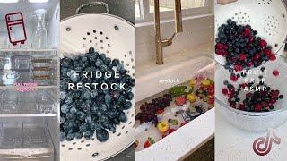 Fridge organization and restocking ASMR || tiktok compilation