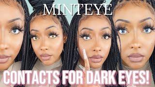 Try-On Haul Best Contacts For Dark Eyes| + Tips On How Install & Remove | Ft. MINTEYE