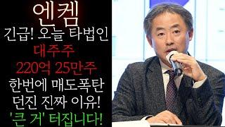 [엔켐] 긴급! 220억 25만주 타법인 대주주 물량 매도폭탄! 시장반등에도 -8.53% 대하락 '이 것' 때문입니다 정확히 확인하시고 절대 흔들리지 마세요 #엔켐목표 #엔켐대응