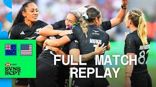 Black Ferns on fire  | New Zealand v USA | Cape Town 2024 HSBC SVNS | Full Match Replay