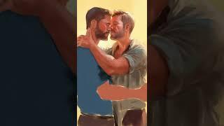 Sun-Kissed Love: A Captivating Digital Painting Time-Lapse of a Gay Couple's Tender Embrace #shorts