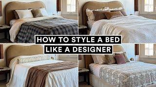 HOW TO STYLE A BED LIKE A DESIGNER! ️ Budget Friendly + Easy to Recreate! (4 DIY Bed Ideas)