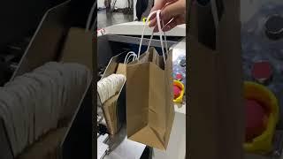 Kraft paper bag fast production food packaging handle paper bag