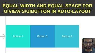 Equal width and equal space for UIView’s/UIButton in Auto-layout