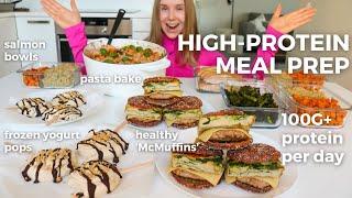 Healthy & High-protein Meal Prep | 100G+ Protein Per Day! Healthy ‘McMuffins’, Frozen Yogurt, Pasta