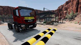 Trucks Cars vs Massive Speed Bumps – Cars vs Upside Down Speed Bump – BeamNG.Drive #1