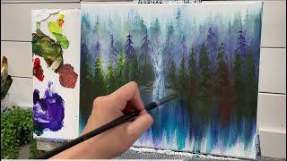 How To Paint MISTY MORNING | Acrylic Tutorial For Beginners