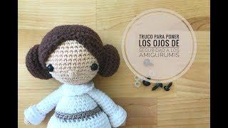 Truco para poner los ojos de seguridad a los amigurumis mas fácil y rápido