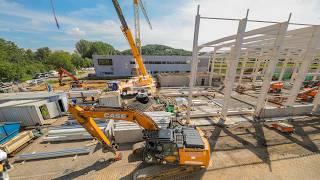 Construction site documentation production hall | Time-lapse construction interim status