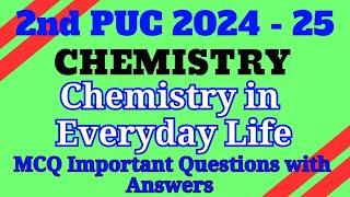 2nd PUC 2025 || CHEMISTRY || Chemistry in Everyday Life MCQ Important Questions with Answers