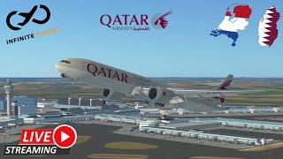  Infinite Flight - Qatar Airways B777-300ER | Amsterdam (AMS) - Doha (DOH)