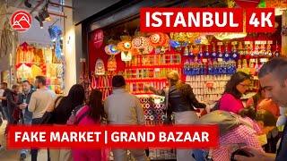 Istanbul Fake Market -Grand Bazaar 2023 Walking Tour|4k 60fps