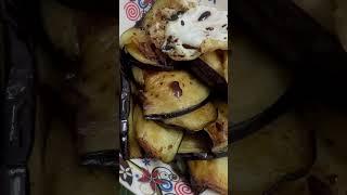Yummy breakfast.. fried eggplant and Egg