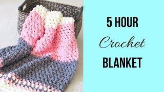 5 Hour Crochet Blanket (Fast and Easy)