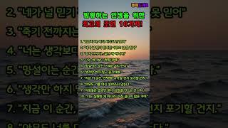 더 이상의 방황은 없다! 최고의 조언 10가지!!  #긍정의한줄 #명언 #인생은행복해 #동기부여