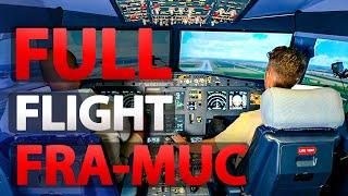 Airbus A320: Frankfurt to Munich including Checklists, Takeoff, Cruise and Landing