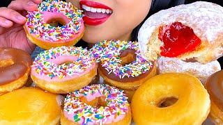 ASMR KRISPY KREME DONUTS (STRAWBERRY, CHOCOLATE, RASPBERRY FILLING) *EATING NO TALKING* ASMR PHAN