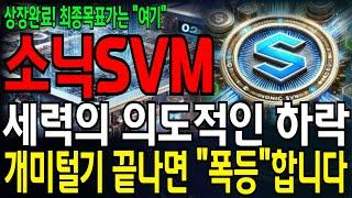 [소닉SVM 코인전망] 세력의 의도적인 하락!! 개미털기 끝나면 "폭등" 합니다