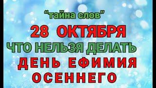 28 ОКТЯБРЯ - ЧТО НЕЛЬЗЯ  ДЕЛАТЬ В ДЕНЬ ЕФИМИЯ ОСЕННЕГО ! / "ТАЙНА СЛОВ"