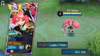 Ketemu Subscriber Di Rank, Langsung Pake Build Auto Win Layla!! | Top Global Layla - Mobile Legends