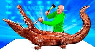 Giant 352-Pound Chocolate Crocodile | How to Make The World’s Largest DIY Chocolate Crocodile
