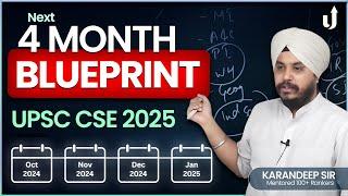 Next 4 month's strategy (Oct'24 to Jan'25) for UPSC CSE 2025 | Karandeep sir #levelupias