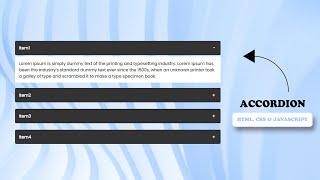 How to create animated Accordion/collapsible content using - HTML,CSS and JavaScript.