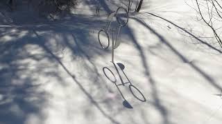 Winter shadow play with Drew Klotz kinetic sculpture.