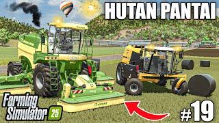 GRASS SILAGE Harvest w/ THE BIGGEST MOWER and BALER in FS25 | HUTAN PANTAI | Episode 19