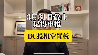 3月31日前，记得申报BC投机空置税