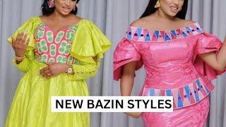 NEW MODELS AND DESIGNS OF AFRICAN RICHIE BAZIN DRESSES FOR WOMEN