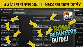  BGMI ALL NEW BASIC SETTINGS GUIDE / EXPLAIN IN HINDI | BGMI KA SETTINGS | BGMI CONTROL SETTINGS