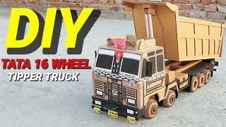 How To Make RC Tata 16 Wheeler Truck From Cardboard And Homemade ll DIY