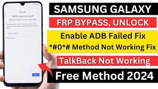 Samsung FRP Bypass 2024 ! Enable Adb Failed Fix | Android 14/13/12/11