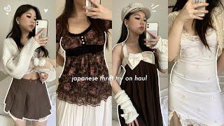 a cute japanese online thrift try-on haul  : mercari, pinterest inspired, y2k, coquette