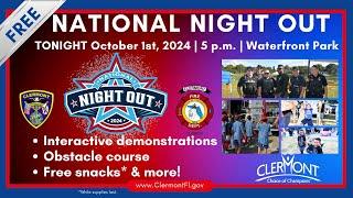 NNO City of Clermont Florida Celebrates National Night Out '24. Clermont Fire and Police Departments