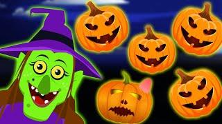 Five Jack O Lanterns | Halloween Songs For Kids | Hooplakidz Toons